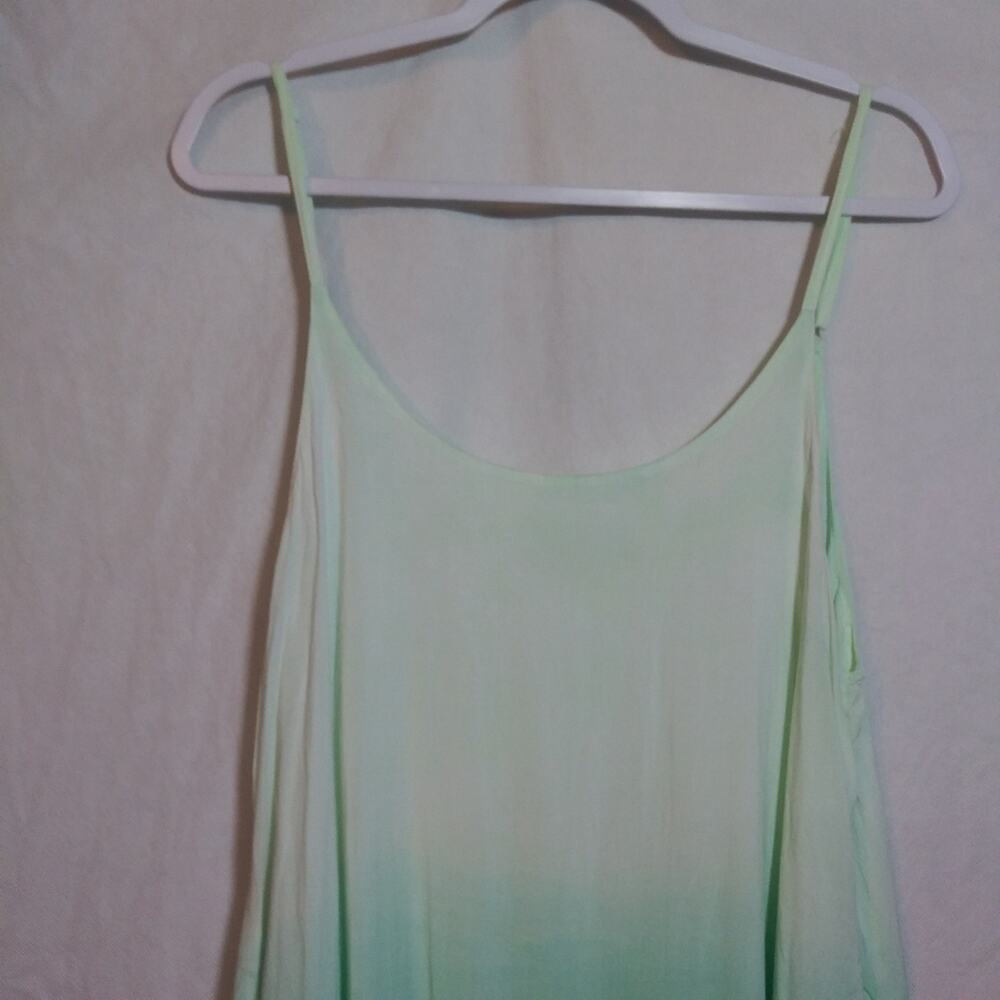 Revolve Bishop & Young Ombré Dip Dye Light Green Tunic Dress Size M - Picture 2 of 7